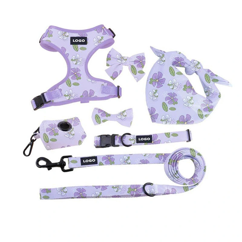 Purple Floral Dog 7 Piece Set