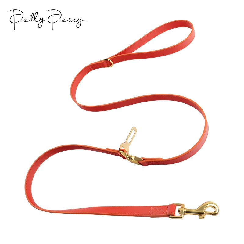 Voyager Dual-Function Leather Leash | Premium PU Leather with Detachable Car Seatbelt Safety Strap
