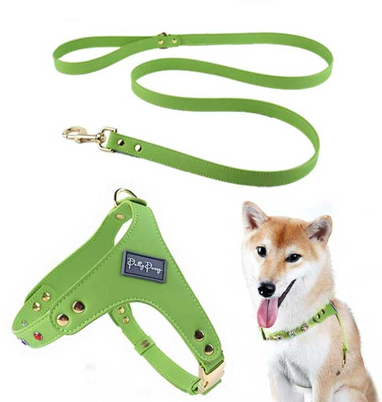 PAIRUIPETS 2024 Neues Premium-Hundegeschirr-Zubehör aus buntem Luxus-Diamantleder mit individuellem Logo und Metallbeschlägen, image 4
