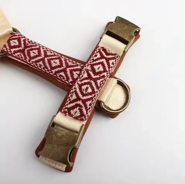 Bohemian Style No-Pull Dog Harness, Leash & Collar Set
