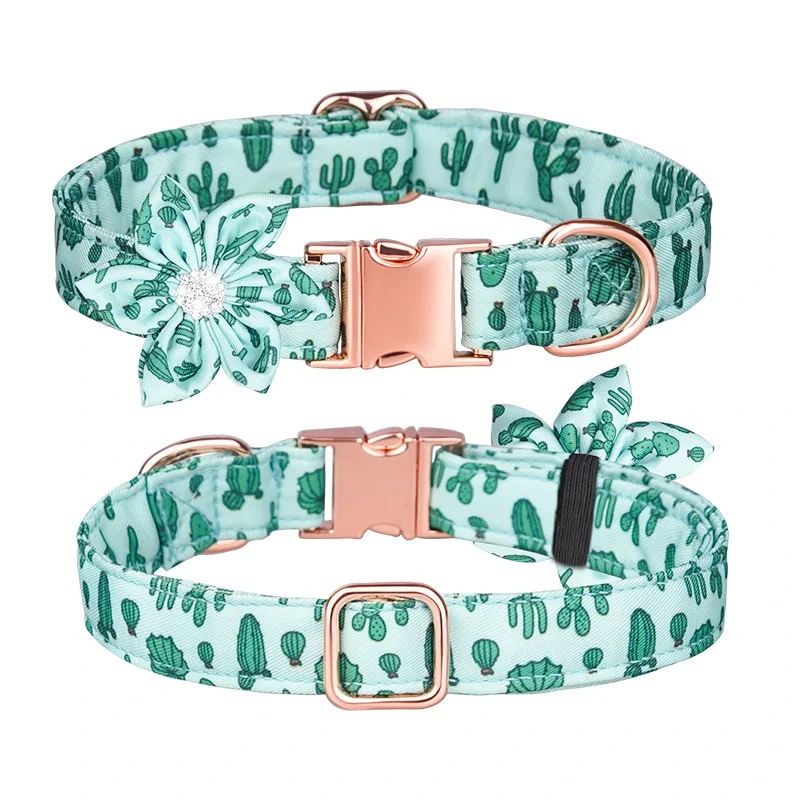 PAIRUIPETS Collier pour chien réglable imprimé fleur avec nœud papillon et boucles en métal, image 3