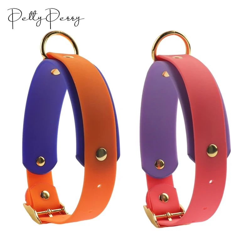 Collar de perro multicolor personalizado de encargo de las correas del Pvc de la nueva llegada 2024 del anillo doble del collar de perro de lujo, image 6