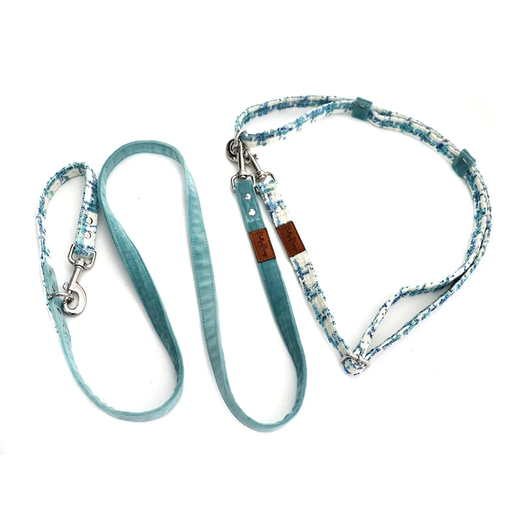 Luxury Coated Webbing Training Dog Leash Premium Quality Nylon And Velvet Hand Free Pet Leash Hand Free Dog Leash Set