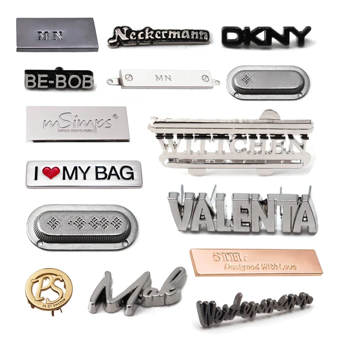Placas met&aacute;licas de logotipo grabadas y en relieve