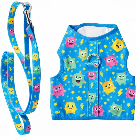 Custom Printed Jacket-Style Cat Harness and Leash Set