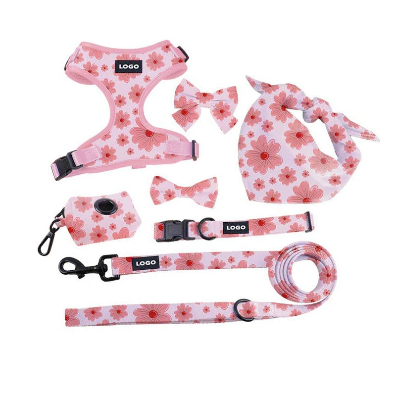 Pink Floral Dog 7 Piece Set