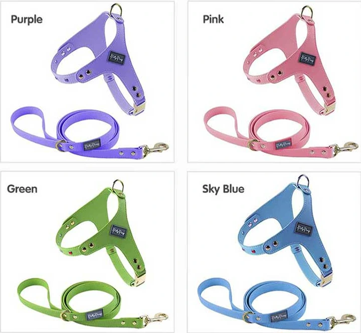 PAIRUIPETS 2024 Neues Premium-Hundegeschirr-Zubehör aus buntem Luxus-Diamantleder mit individuellem Logo und Metallbeschlägen, image 2